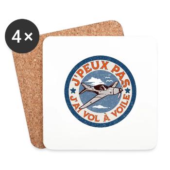 J peux pas j ai vol à voile - Dessous de verre (lot de 4) - blanc - Devant