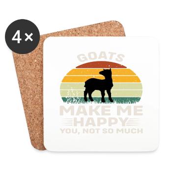Goats make me Happy - Untersetzer (4er-Set) - Weiß - Vorne