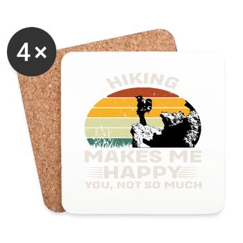 Hiking make me Happy you, not so much - Coasters (set of 4) - white - Front