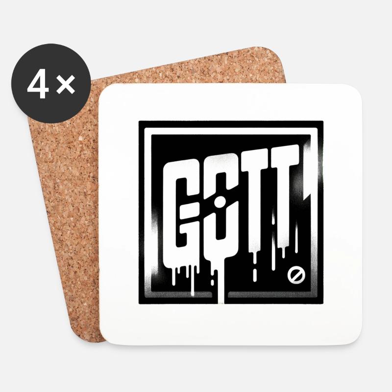 Gott-Logo - Untersetzer (4er-Set) - Weiß
