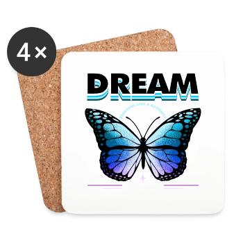 Colorful Butterfly Flowers Colorful Insect Dream Dream - Coasters (set of 4) - white - Front