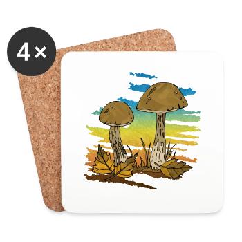 Mycètes - Dessous de verre (lot de 4) - blanc - Devant