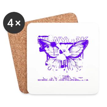 Colorful Butterfly Flowers Colorful Insect Dream Dream - Coasters (set of 4) - white - Front