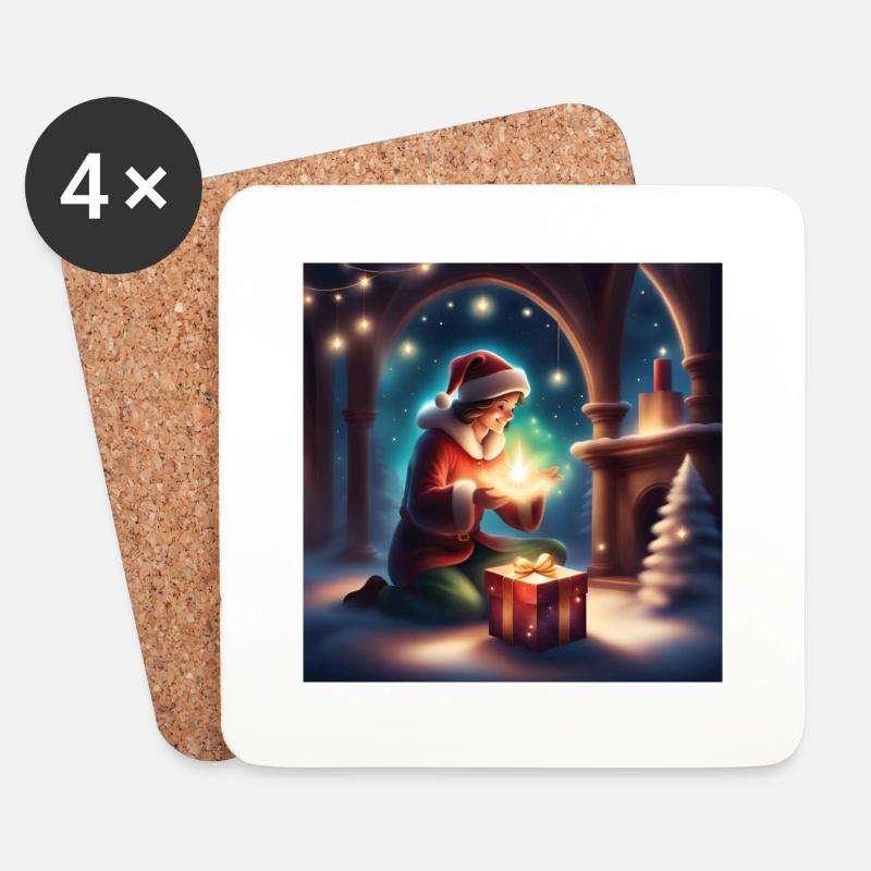 Weihnachtswunderland - Untersetzer (4er-Set) - Weiß