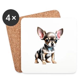 Chihuahua Dog Chihuahua Puppy Dog Owner - Coasters (set of 4) - white - Front