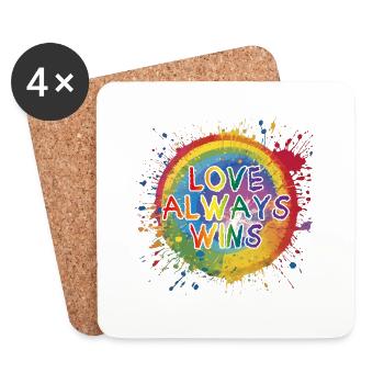 Love Wins - Coasters (set of 4) - white - Front