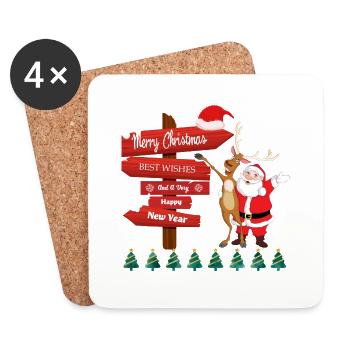 Merry Christmas Santa - Coasters (set of 4) - white - Front