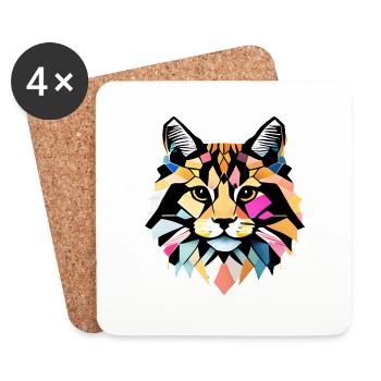 Domestic Cat, Cat, Siamese Cat, Kitten, Cat Owner - Coasters (set of 4) - white - Front