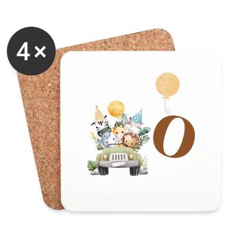 Letter O Safari - Coasters (set of 4) - white - Front