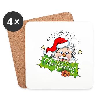 Santa - Untersetzer (4er-Set) - Weiß - Vorne
