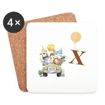 Letter x Safari - Coasters (set of 4) - white - Front