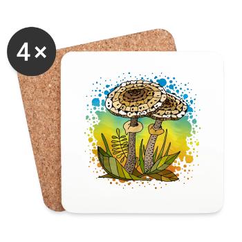 Fungi - Coasters (set of 4) - white - Front