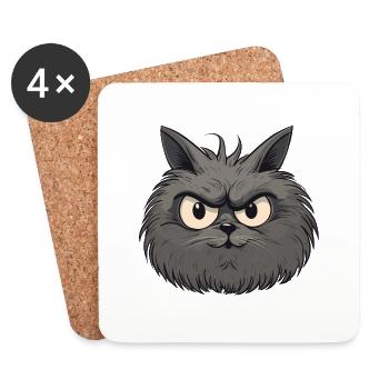 Cat Katze - Untersetzer (4er-Set) - Weiß - Vorne