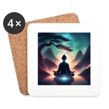 Zen comme moi - Dessous de verre (lot de 4) - blanc - Devant