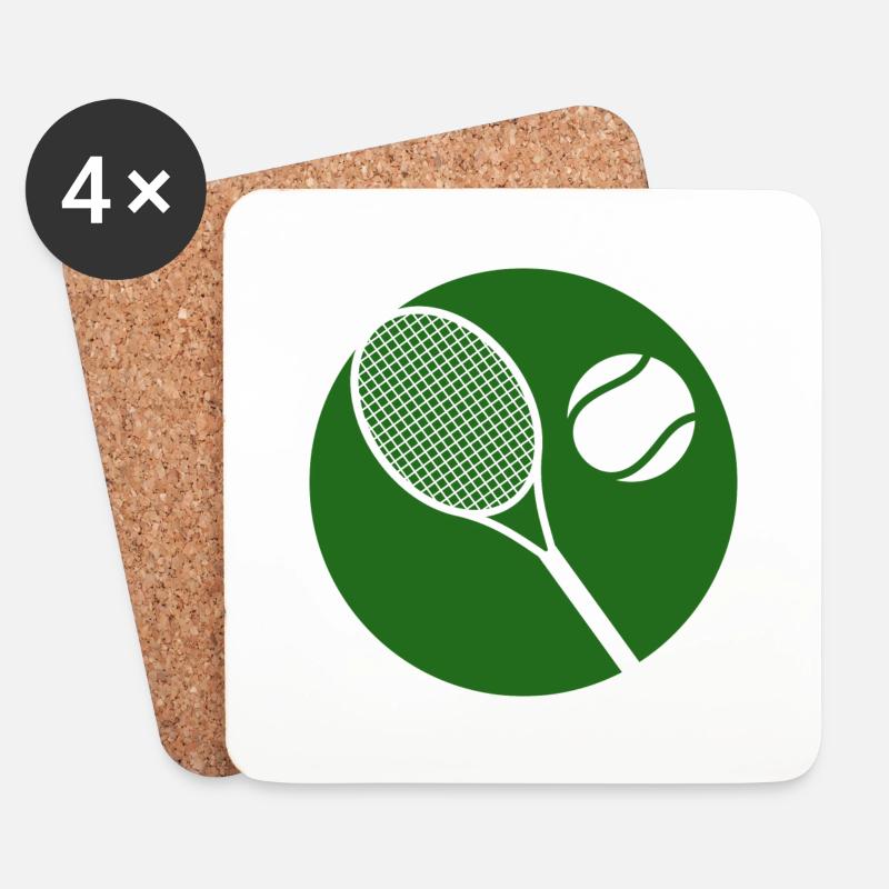 Tennisschläger - Untersetzer (4er-Set) - Weiß