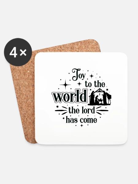 Joy to the world the lord has come - Untersetzer (4er-Set) - Weiß