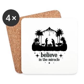 Croire au miracle - Dessous de verre (lot de 4) - blanc - Devant