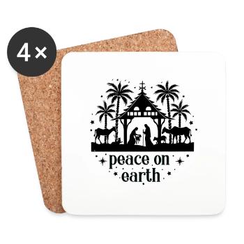 Paix sur Terre - Dessous de verre (lot de 4) - blanc - Devant