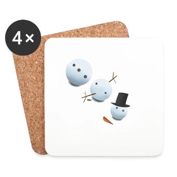Fallen Snowman - Coasters (set of 4) - white - Front