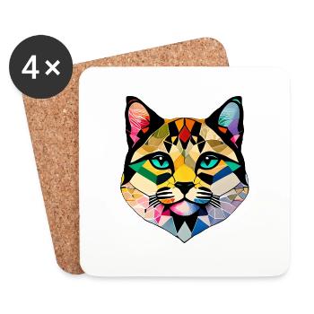 Cat, Cat Owner, Siamese Cat, Domestic Cat, Kitten - Coasters (set of 4) - white - Front