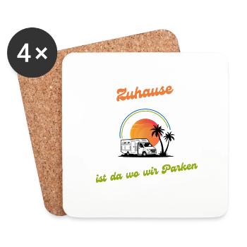 Inselcamper Zuhause ist da wo wir parken - Untersetzer (4er-Set) - Weiß - Vorne