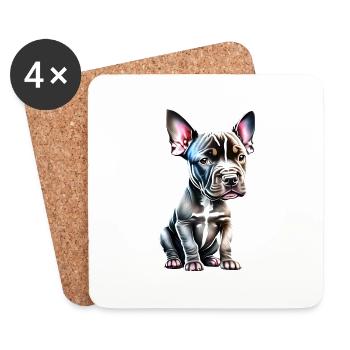 Staffordshire Bullterrier Hunde Hundebesitzer Hund - Untersetzer (4er-Set) - Weiß - Vorne