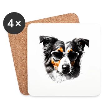Australian Shepherd Dogs Dog Owner Dog - Coasters (set of 4) - white - Front