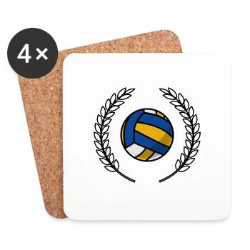 Volleyball-Krone - Untersetzer (4er-Set) - Weiß - Vorne