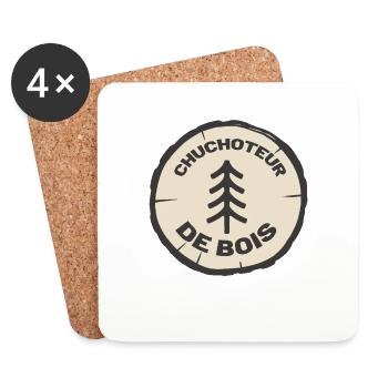 Chuchoteur de bois - Dessous de verre (lot de 4) - blanc - Devant