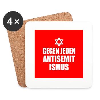 Gegen jeden antisemitismus - israel - Untersetzer (4er-Set) - Weiß - Vorne