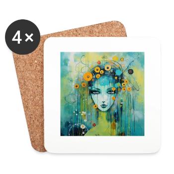 Flower Girl - Coasters (set of 4) - white - Front