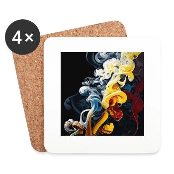 Smoking Flower (Artwork Collection) - Coasters (set of 4) - white - Front