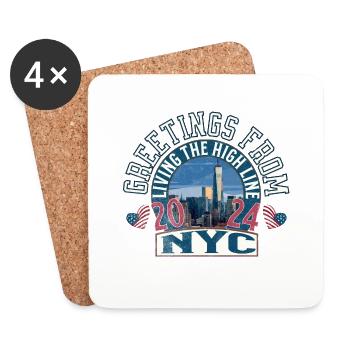 Greetings from New york city - Dessous de verre (lot de 4) - blanc - Devant