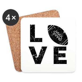 Rugby Love - Coasters (set of 4) - white - Front
