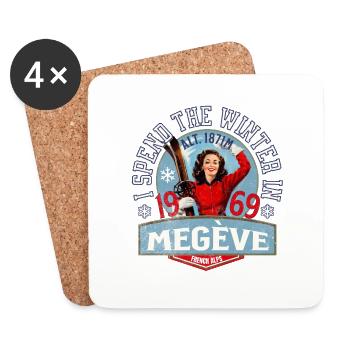 I spend the winter in Megève - Coasters (set of 4) - white - Front
