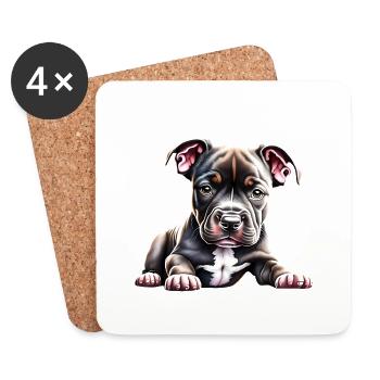 Staffordshire Bull Terrier Dogs Dog Owners Dog - Coasters (set of 4) - white - Front