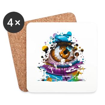 Graffiti Street Art Spray Vintage Schablone Retro - Untersetzer (4er-Set) - Weiß - Vorne