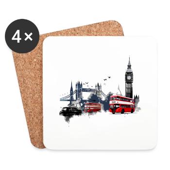 London, die pulsierende Hauptstadt - Untersetzer (4er-Set) - Weiß - Vorne