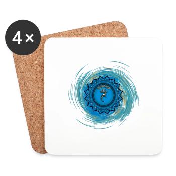 Vishuddha Fünftes Chakra - Untersetzer (4er-Set) - Weiß - Vorne