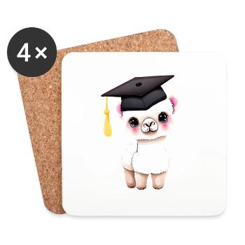 Baccalauréat en études alpaga Certificat de fin d’études - Dessous de verre (lot de 4) - blanc - Devant