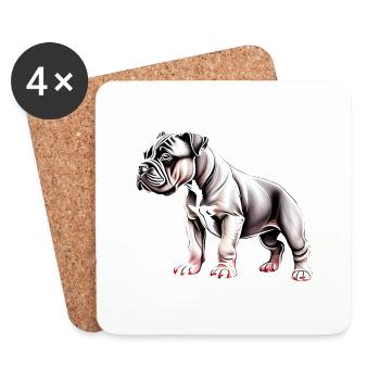 Staffordshire Bullterrier Hunde Hundebesitzer Hund - Untersetzer (4er-Set) - Weiß - Vorne