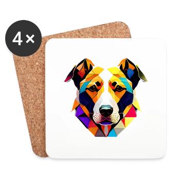 Chiot Chien Propriétaire Berger Allemand - Dessous de verre (lot de 4) - blanc - Devant