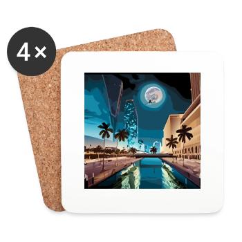 GTA 6 Moonlight in Miami (Miami Collection) - Coasters (set of 4) - white - Front