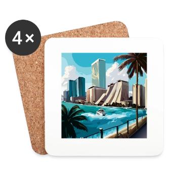 Escape over water (Miami Collection) - Untersetzer (4er-Set) - Weiß - Vorne