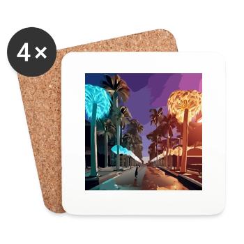 Night in Miami (Miami Collection) - Untersetzer (4er-Set) - Weiß - Vorne