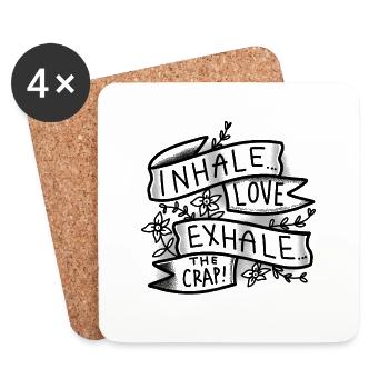 Inspirez l’amour, expirez le CRAP ! - Dessous de verre (lot de 4) - blanc - Devant
