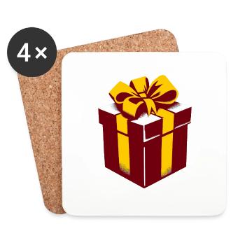 Ich bin Dein Geschenk - Untersetzer (4er-Set) - Weiß - Vorne