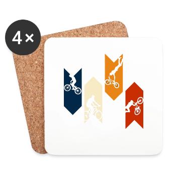 Vintage retro bike - bike gift idea - Coasters (set of 4) - white - Front