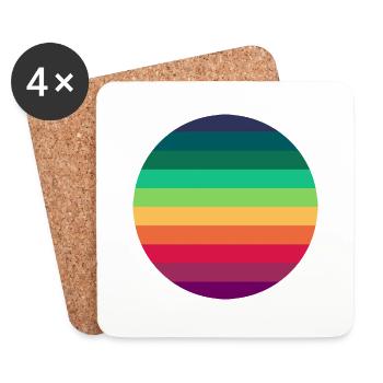 Regenbogen Kreis - Untersetzer (4er-Set) - Weiß - Vorne