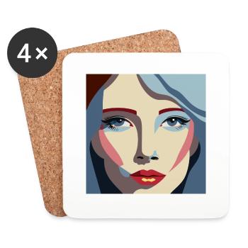 Women / Feminin / Art - Untersetzer (4er-Set) - Weiß - Vorne